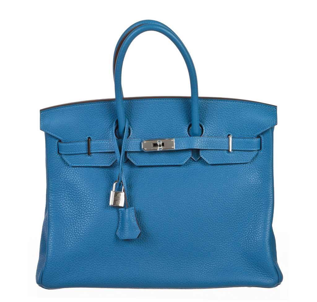 Hermès Birkin 35 Mykonos Blue - Clemence Leather | Baghunter