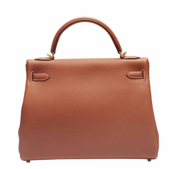 Hermès Kelly Retourne 32 Gold - Togo Leather GHW | Baghunter