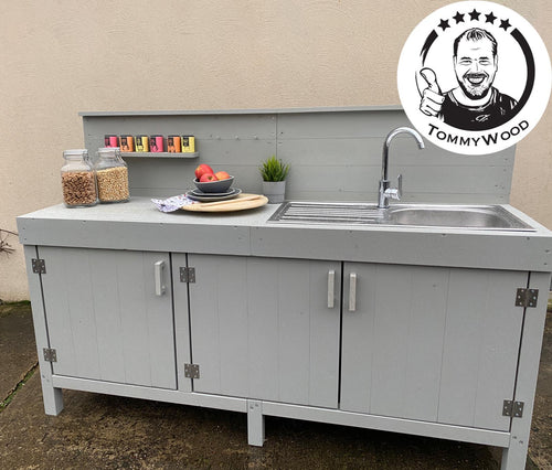 Grillküche Campingküche mit Wasserhahn und Spüle – Tommywoodde