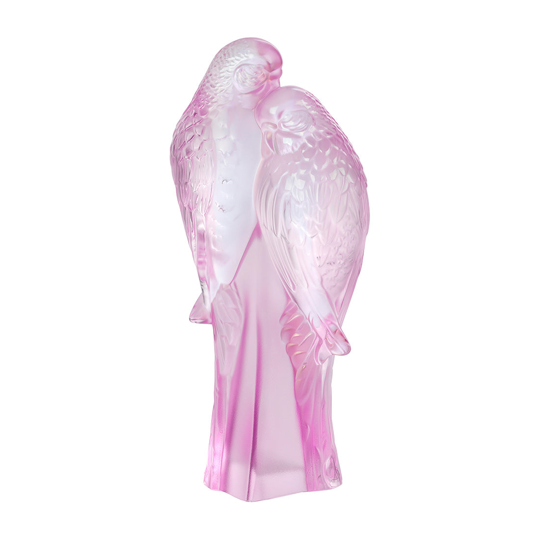 Lalique Two Parakeets Pink Luster Crystal Sculpture - Mallory product image