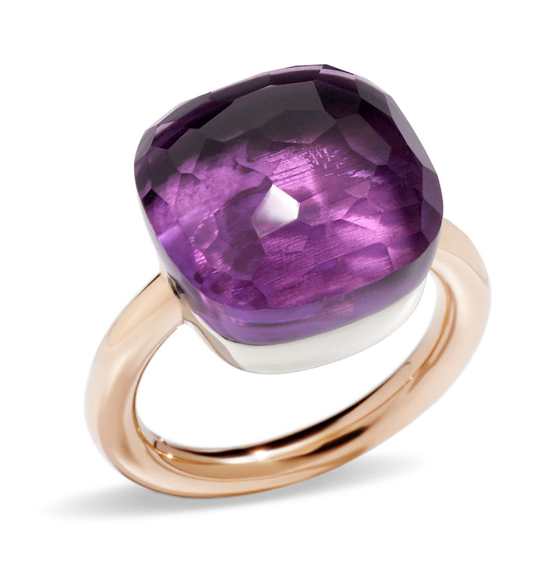 Pomellato Nudo Assoluto 18ct Rose and White Gold Amethyst Ring – Mallory