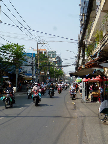 Blind Man Crossing the Road, Hanoi Vietnam, There are NO tr…