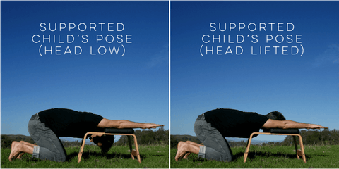 feetup childs pose head positions