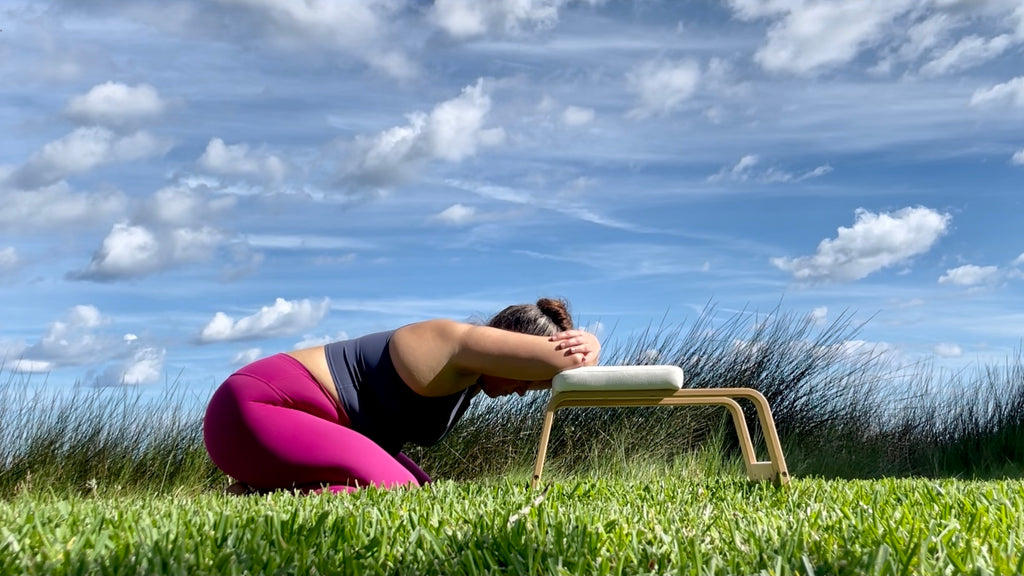 Supported Child's Pose with the FeetUp Trainer