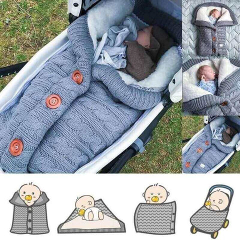 Baby sleeping bag in use