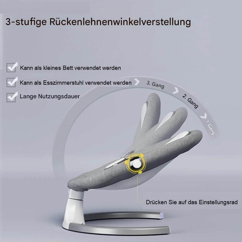 Elektrisches Baby-Schaukelbett-Ansicht der Rueckenlehnenverstellung
