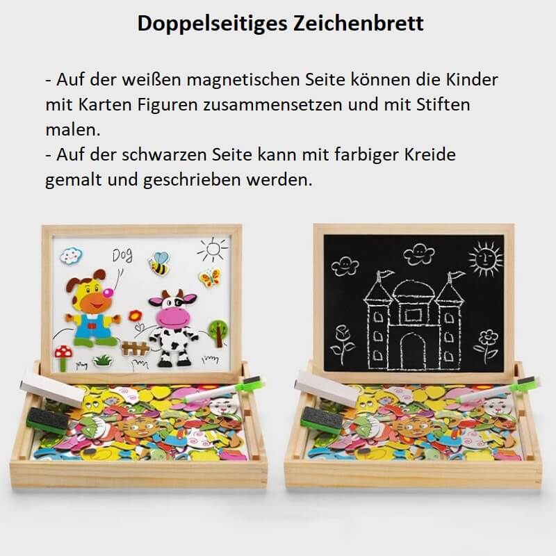 Magnetisches Holzpuzzle für Kinder-doppelseitig