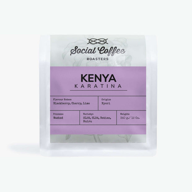 Kenya Karatina ethically sourced, handcrafted, artisanal single-origin specialty coffee by Social Coffee Roasters from Vancouver, BC. We freshly roasted coffee beans delivery all over Canada.
