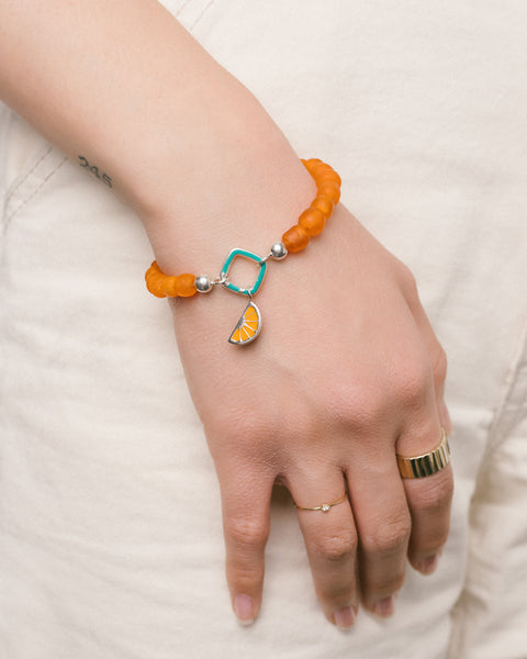 Sunset Recycled Glass Bead Bracelet from RIVA New York