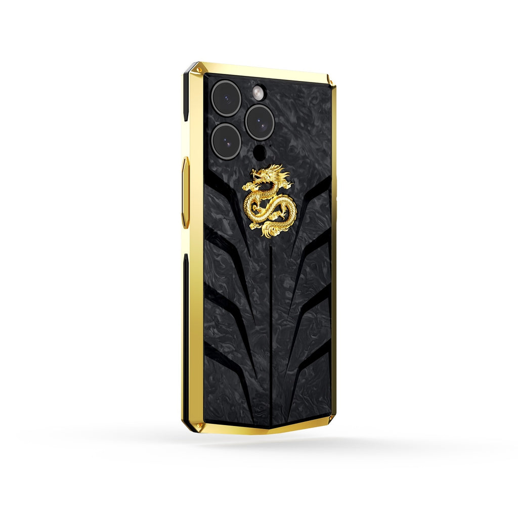 Golden Concept - iPhone 15 Case - Leather - Embossed Croco Logo