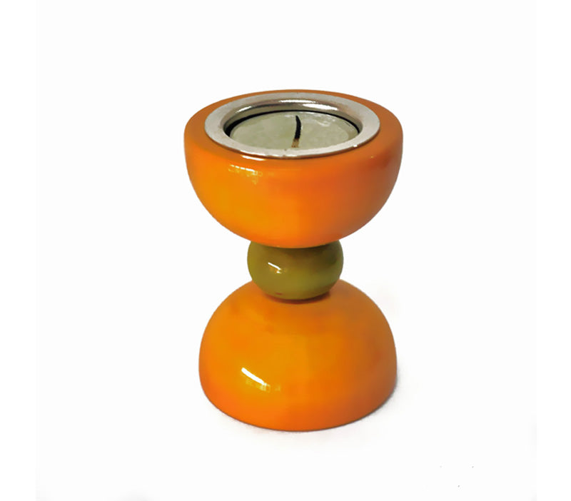 Vibha (Hour glass) - Candle Holder ( Yellow )