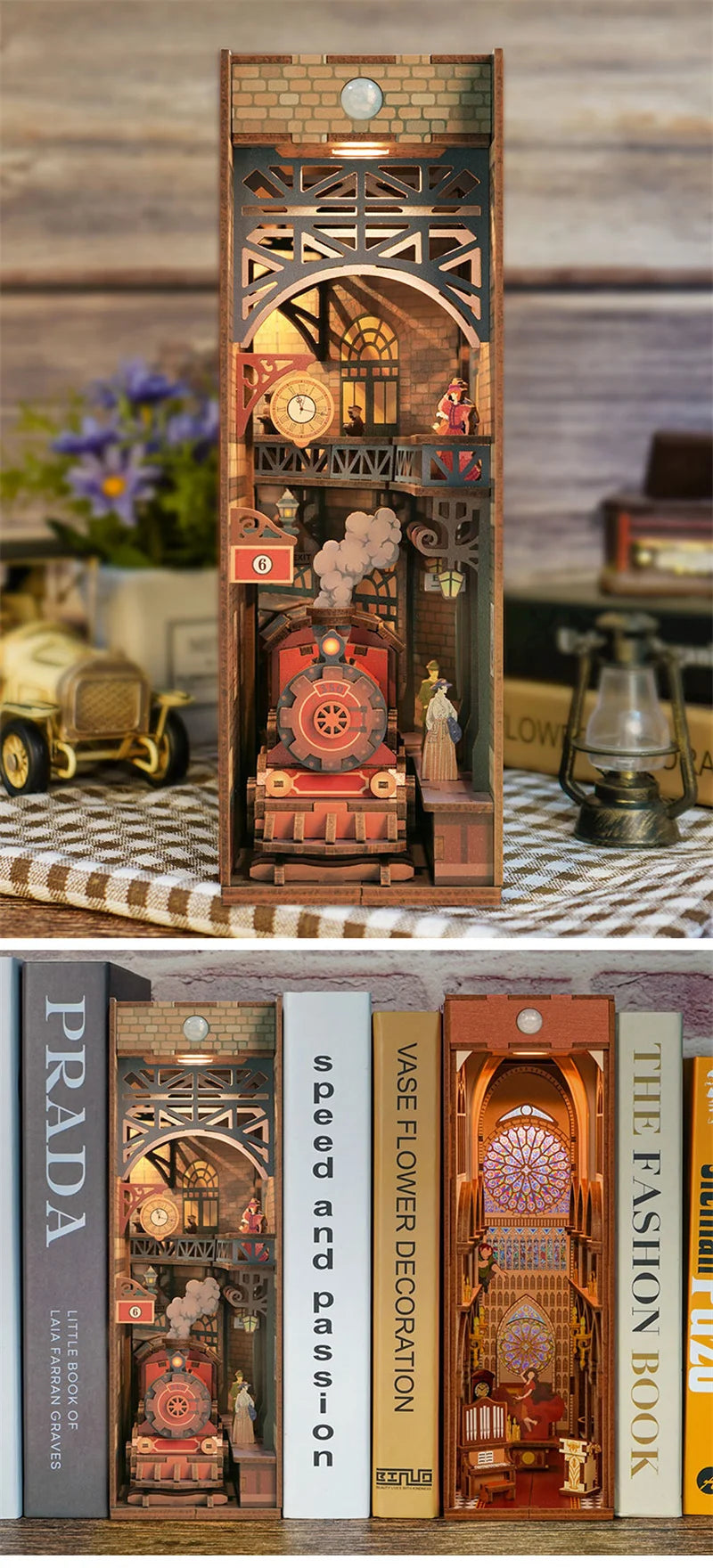 Steam Train Station DIY Book Nook Kit