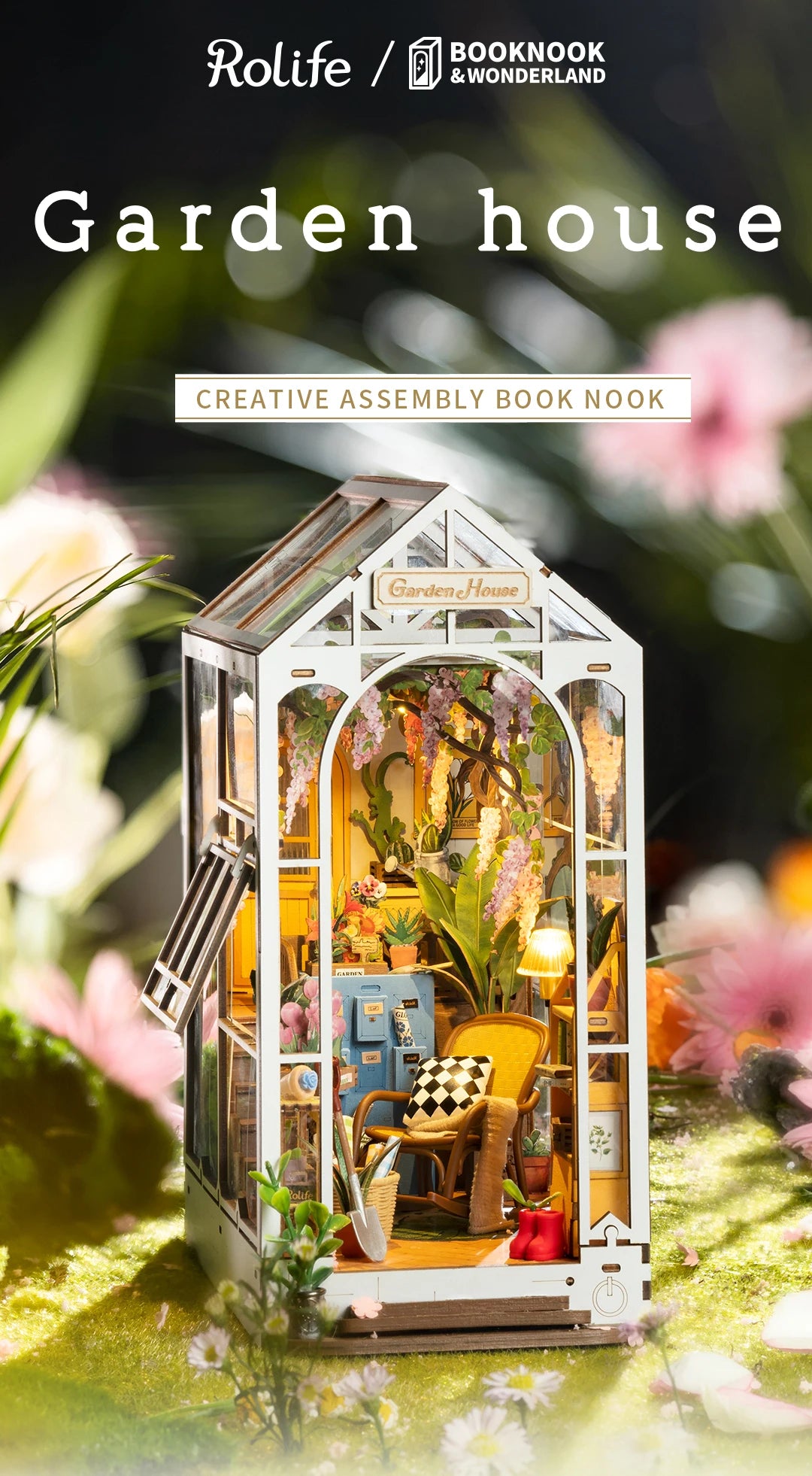 Robotime Rolife Garden House DIY Book Nook Kit