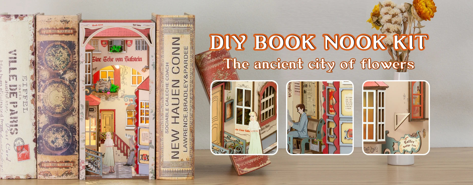 Cutebee The Ancient City of Flowers DIY Book Nook Kit