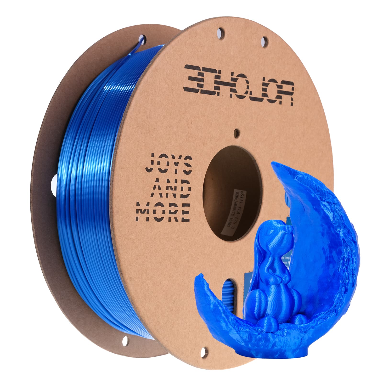 Basics SILK PLA 3D Printer Filament, 1.75 millimeters, 1 kg Spool  (2.2 lbs), Blue