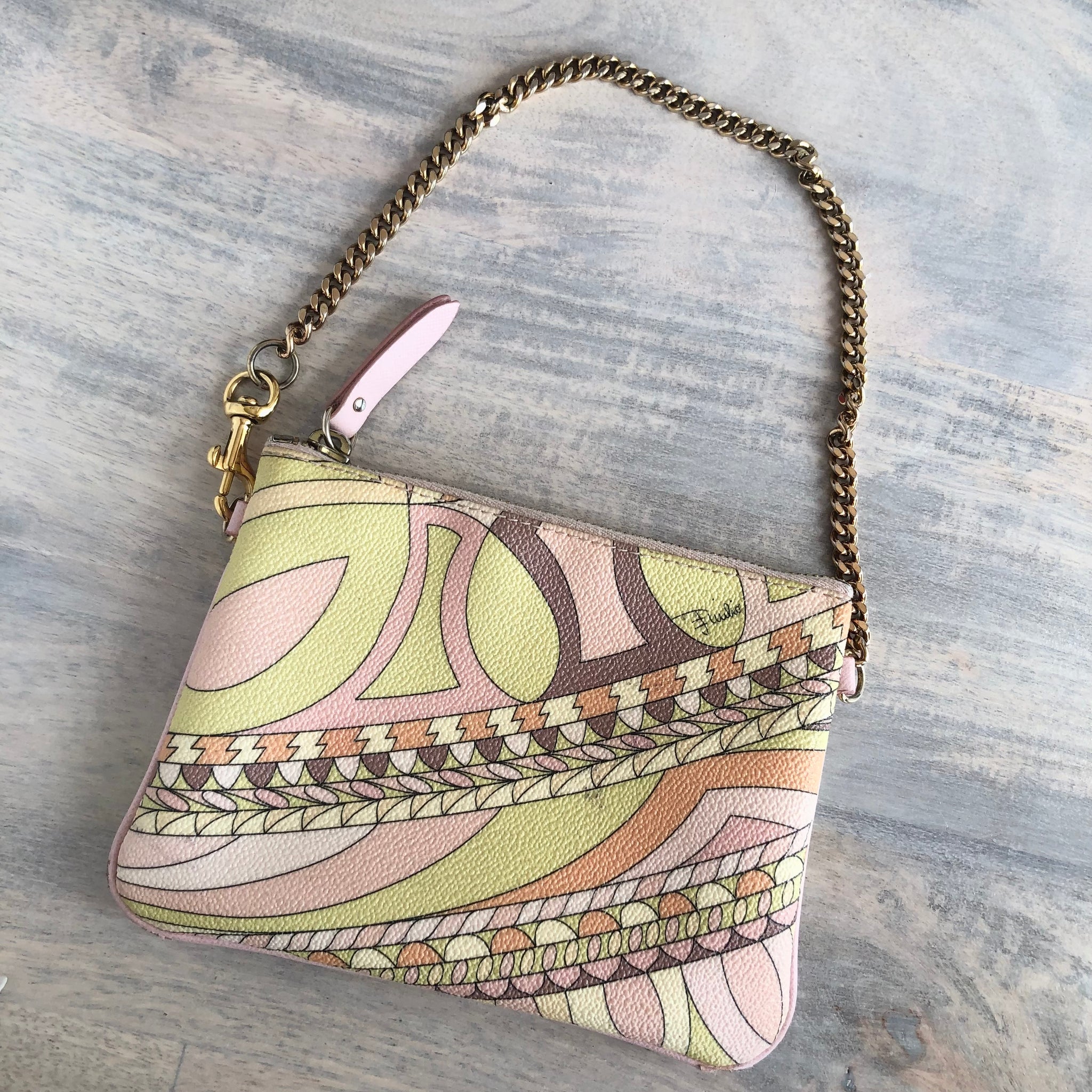 Emilio Pucci Mini Chain Pouch - Multicoloured Pastel Swirl