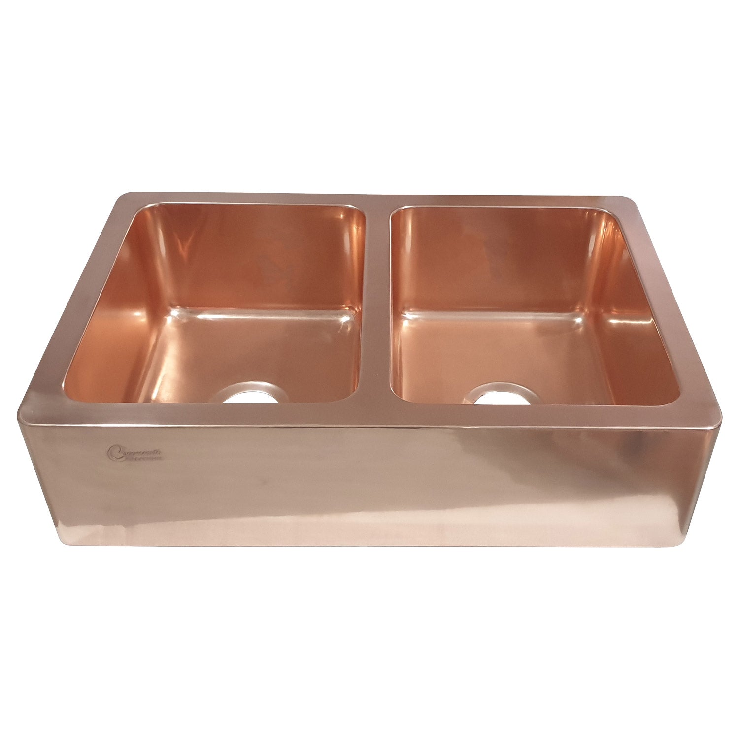 Double Bowl Copper Farmhouse Sink Smooth Coppersmith Creations