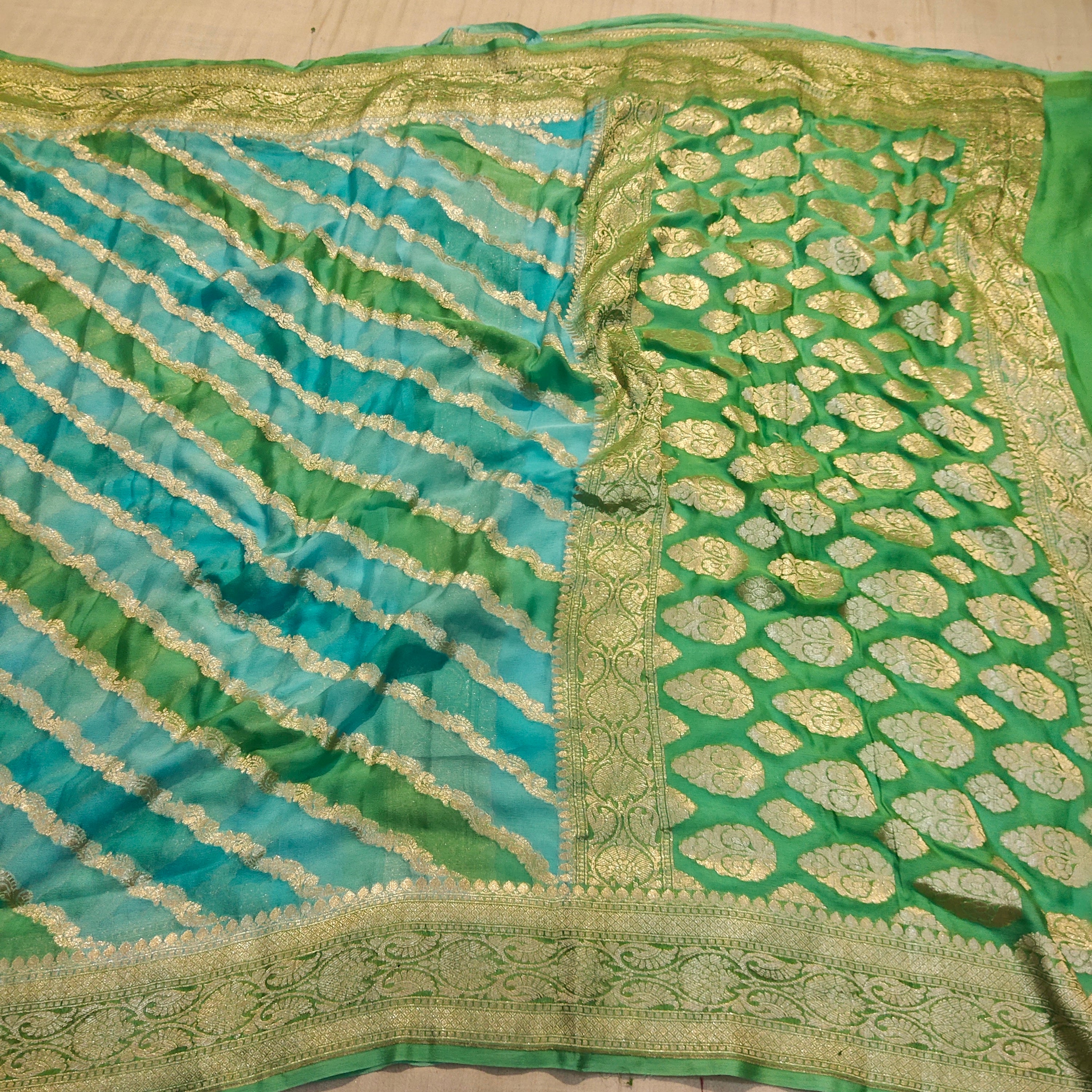 Banarasi Khaddi Georgette Silk Saree, 5.5 m (separate blouse piece) at Rs  4550 in Varanasi