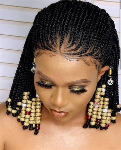 Short Tribal Braids with Beads