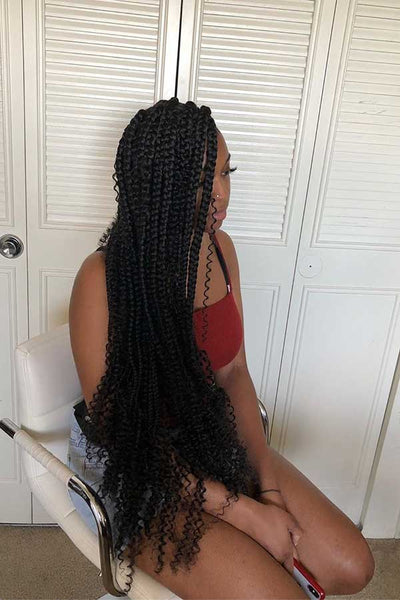 Long and Beautiful Chunky Braids with Curls