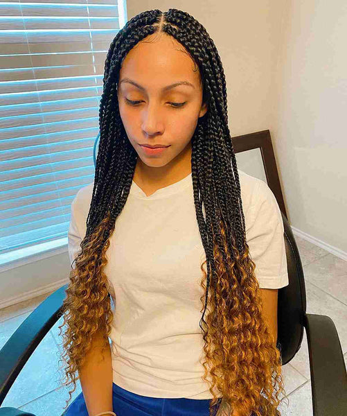 Goddess Braids with Curled Ends