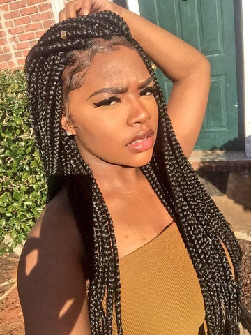 10 Stand-Out Ways to Part Your Box Braids  Box braids hairstyles for black  women, Brown box braids, Cornrows braids for black women