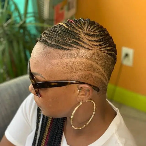Lemonade Braids with Shaved Sides