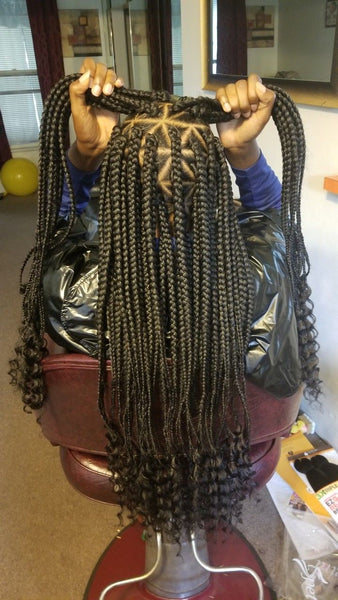 Triangle Part Braids with Curls