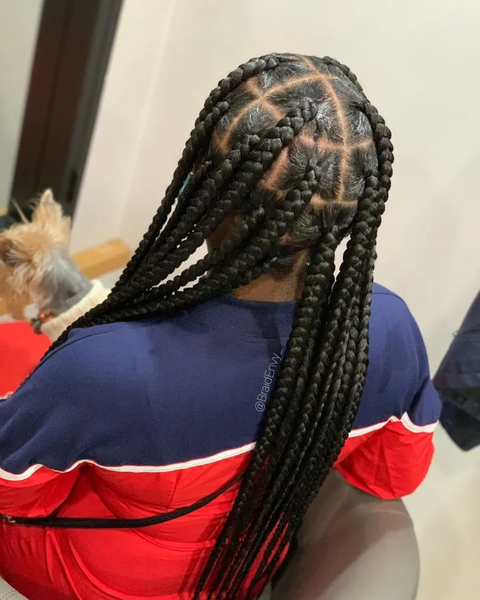 big knotless braids with tapered ends