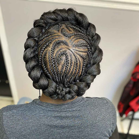 goddess halo braids black hair