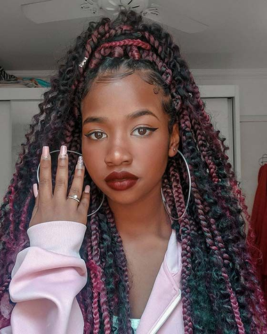 goddess braids with color