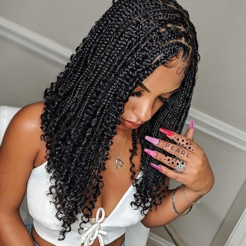 Boho goddess braids on natural hair