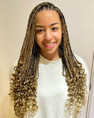 Knotless Braids with Curly Ends