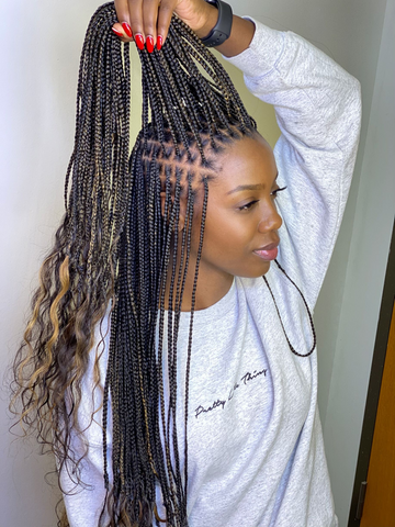 goddess knotless braids