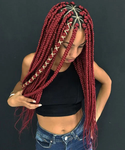 red goddess braids
