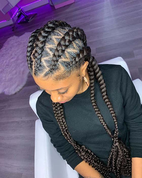 Zigzag part knotless braids