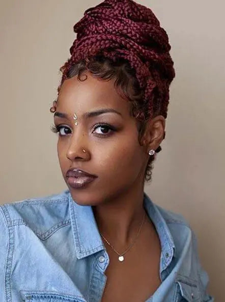 Small Knotless Braids Updo