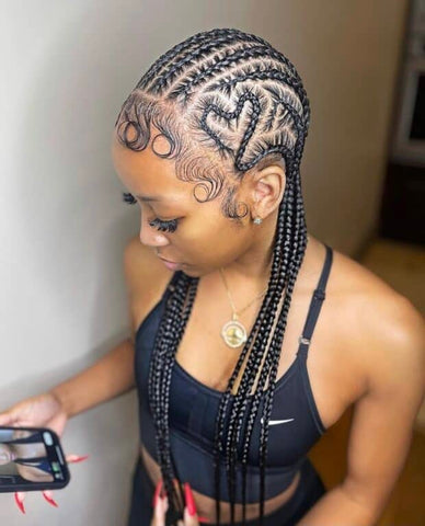 Knotless Braids with Heart