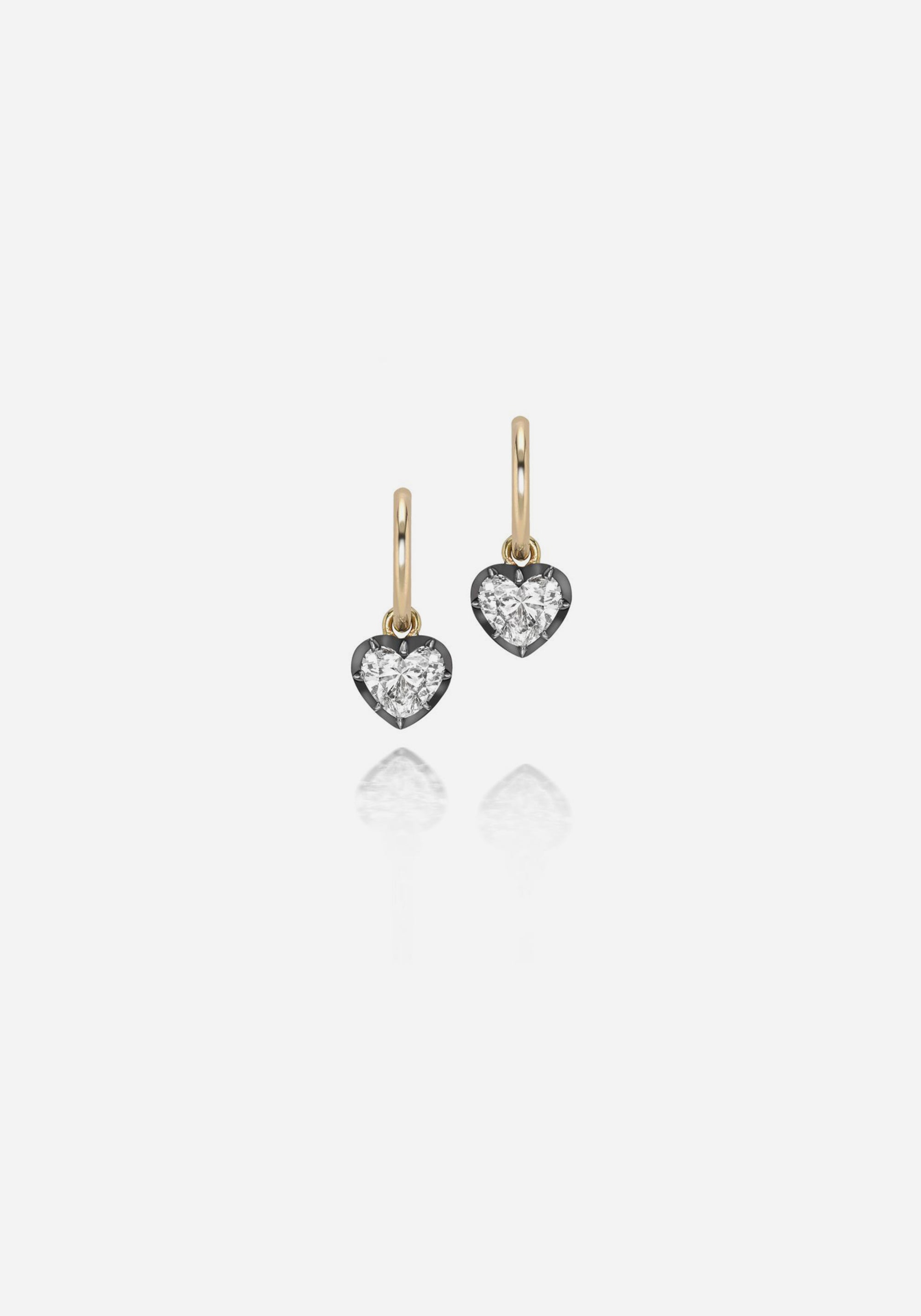 heart shaped diamond hoop earrings