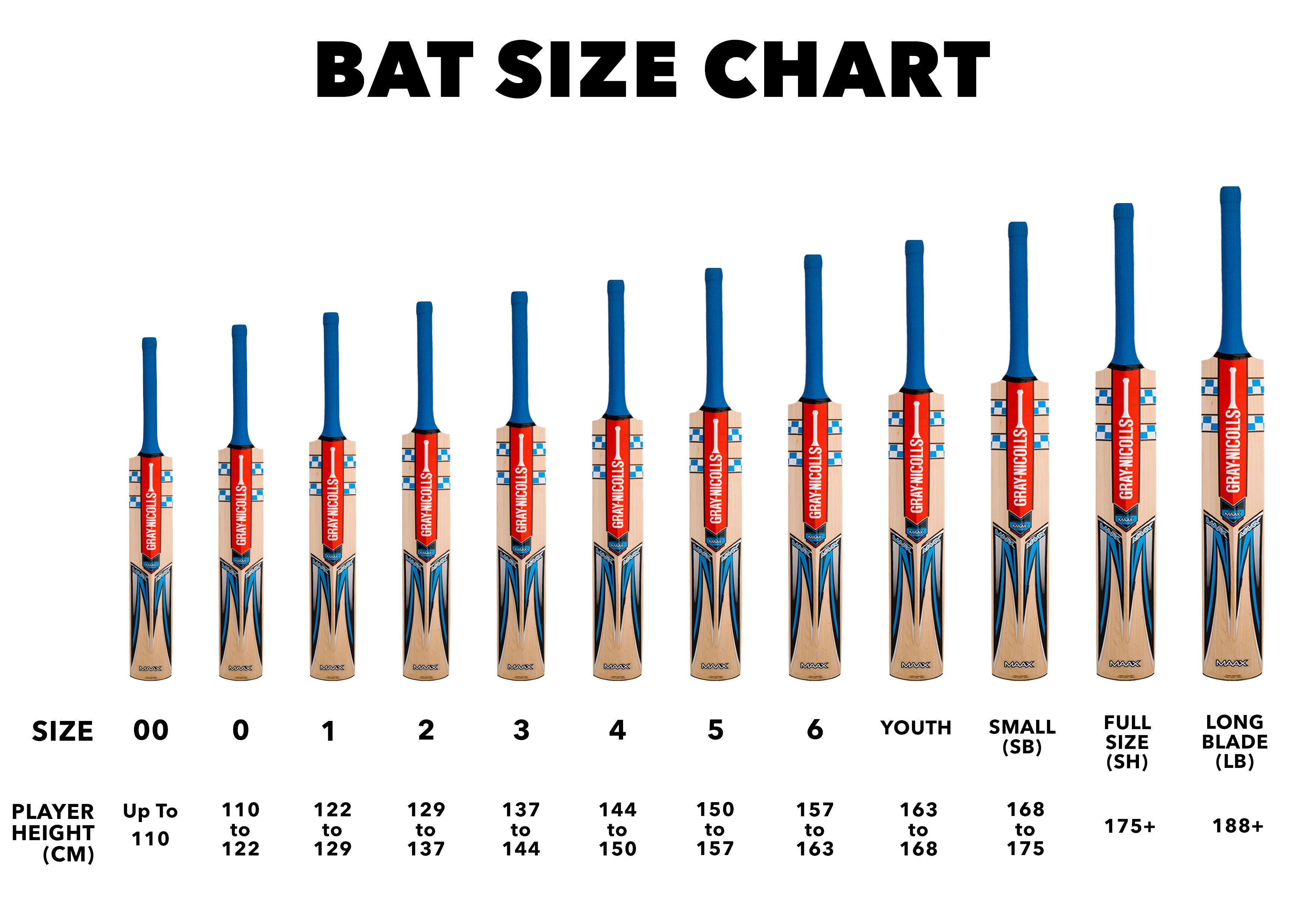 Cricket Bat Size Chart