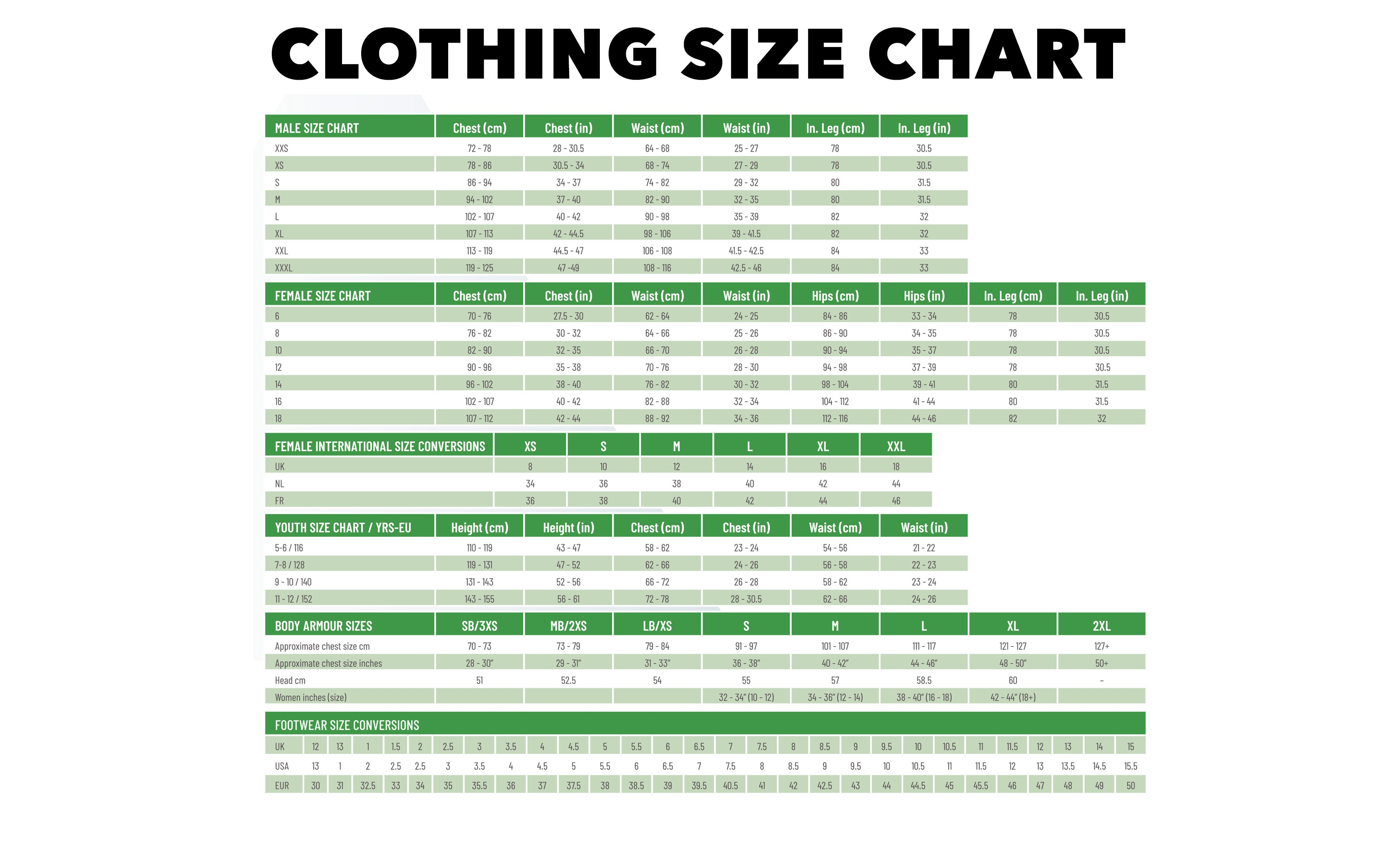 Clothing Size Chart – Gray-Nicolls