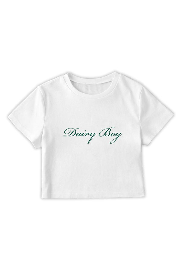 Dairy Boy White Baby Tee