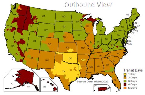 UPS Ground shipping days