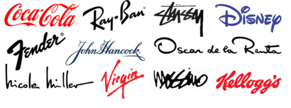 Popular brands with handwritten logos