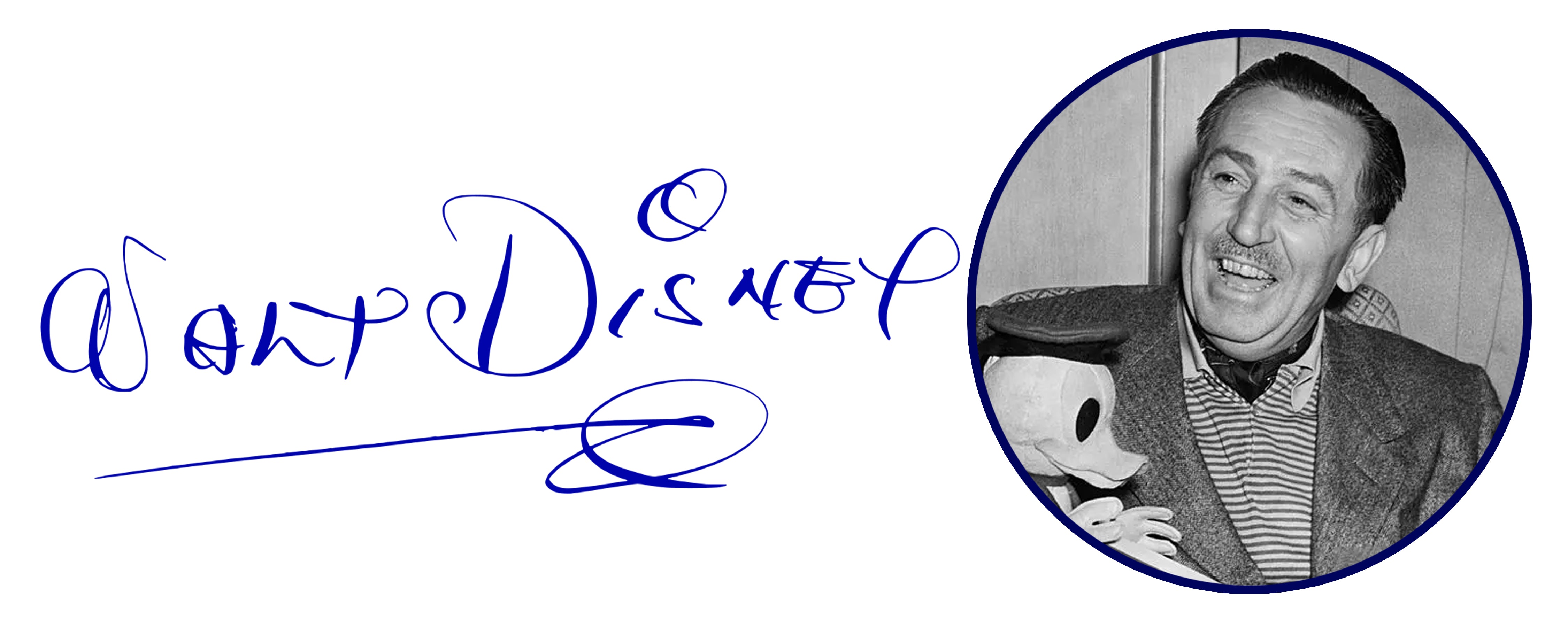 Walt Disney and the magical world he created for generations need no introduction. And as you'll see, even his signature is reminiscent of what he created. The curly, cursive lines are proof of a high level of artistry and imagination. It's almost as if in every stroke, there's an idea about to burst out!
