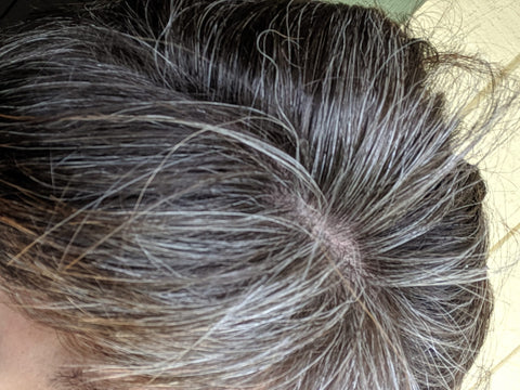 my gray hair before henna