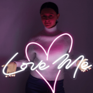 Love me neon sign made by Neon Marvels