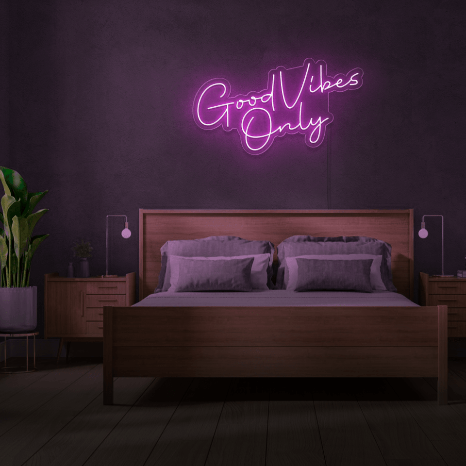 GOOD VIBES ONLY PINK COLOR LED NEON SIGN