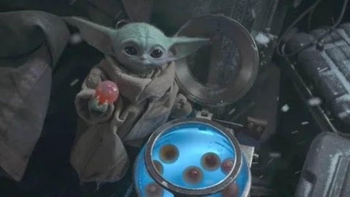 baby yoda and eggs