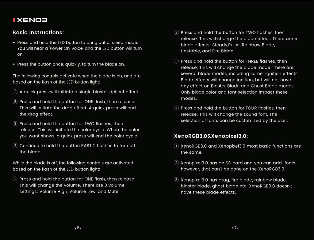 SabersPro lightsabers manual pg.4